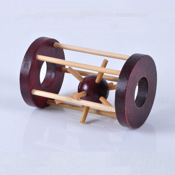 Wooden Intelligence Kong Ming Lock Take Out Spiked Ball Brain Teaser for Kids Adults Puzzle Toys Off