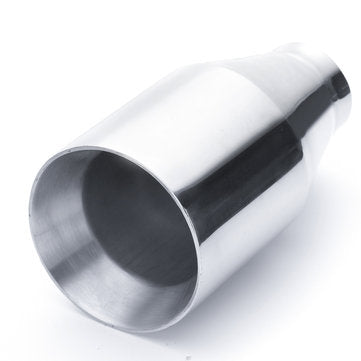 2.25" Inlet 4" Outlet 7" Dual Wall Stainless Steel Exhaust Muffler Pipe Tip