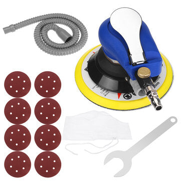 6" Air Palm Random Orbital Sander 150mm Hand Sanding Pneumatic Sanding Tool Set