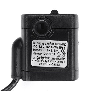 Keyes USB 5V 3W 1020 1.5M Water Pump Water-lift Solar Mini DC Submersible Brushless Pump