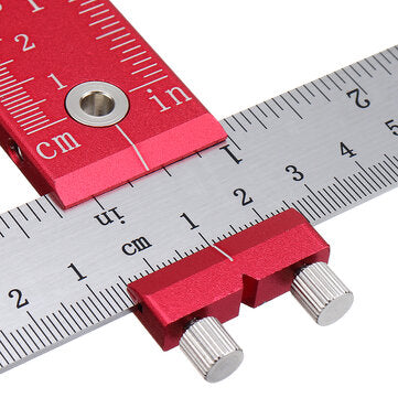 Drillpro Aluminum Alloy Cabinet Hardware Jig Inch and MM Hole Punch Locator Woodworking T Type Ruler
