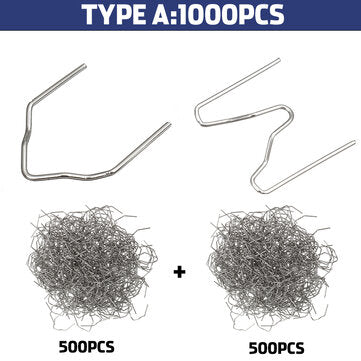 1000Pcs Pre-cut Flat Staples 0.8mm Hot Staples Plastic Stapler Repair Kit Welding Pin (TYPE: A)