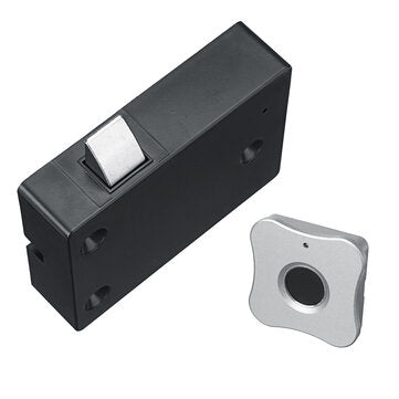 Smart Keyless Fingerprint Lock Cabinet Lock Biometric Electric Lock (COLOR: SILVER)