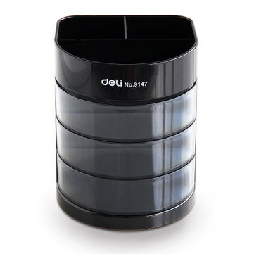 Deli 9147 Multifunctional Pen Holder Office Business Plastic Deli Pen Holder Creative Fashion Receiv