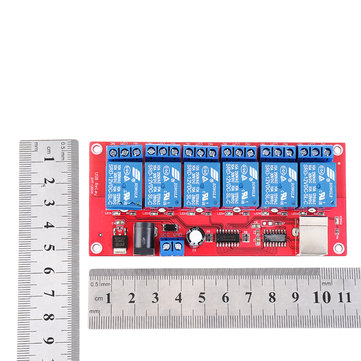 6 Channel 12V HID Driverless USB Relay USB Control Switch Computer Control Switch PC Intelligent Con