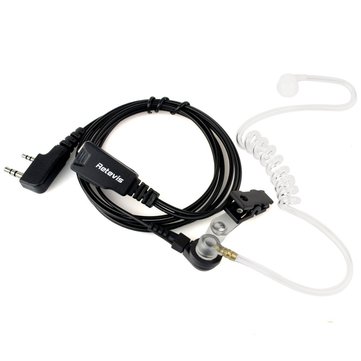 Retevis 2 Pin Acoustic Tube Headset Earpiece for Kenwood HYT BAOFENG UV-5R BF-888S Ham Radio Walkie