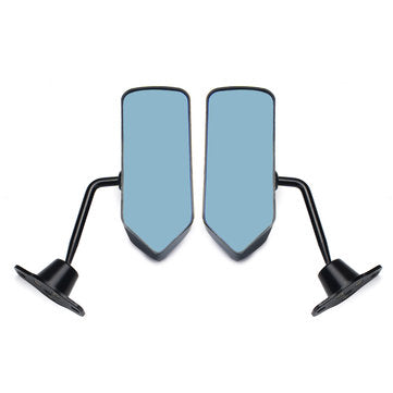 1 Set F1 Style Carbon Fiber Universal Triangle Racing Manual Adjustment Car Side Mirror Blue Surface
