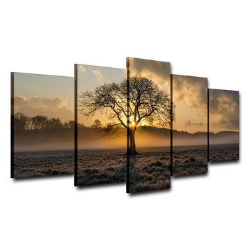 5Pcs Set Modern Canvas Print Paintings Wall Five Couplets Sunrise Art Picture Home ... (PATTERN: #2)