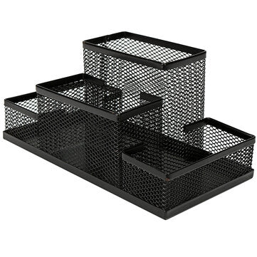 Black Mesh Style Pen Pencil Ruler Holder Desk Office Storage Box Stationery Container Box Office Sch