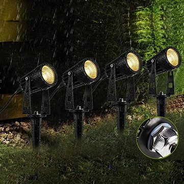 4 in 1 COB LED Outdoor Landscape Spot Flood Light AC85-265V Waterproof for Lawn Pa... (PLUG: EUPLUG)