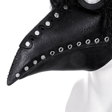 The Plague Doctor Mask Black Latex Gothic Steampunk Bird Beak
