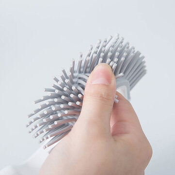 Silicone Toilet Brush Soft Bristle Wall-mounted Bathroom Toilet Brush Holder Clean Tool