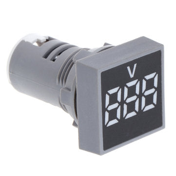 5pcs White 22MM AC 60-500V Voltmeter Square Panel LED Digital Voltage Meter Indicator Light