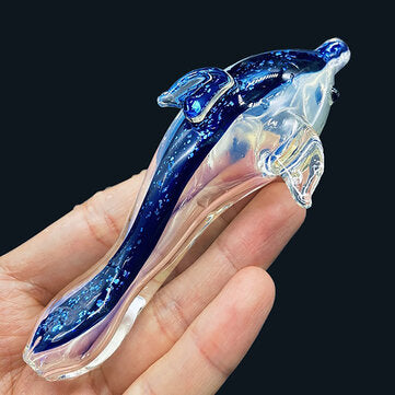 Lovely Dolphin Smoking Pipes Portable Hand Tube Tobaccos Oil Burner Glass Pipes Tools