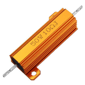 RX24 50W 10R 10RJ Metal Aluminum Case High Power Resistor Golden Metal Shell Case Heatsink Resistanc