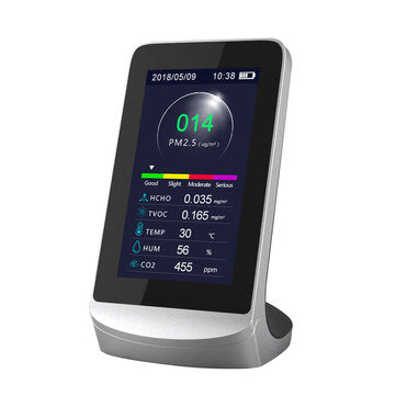 DM72B Digital LCD PM2.5 PM1.0 PM10 HCHO TVOC Air Quality Detector Thermometer and Hygrometer Air Qua