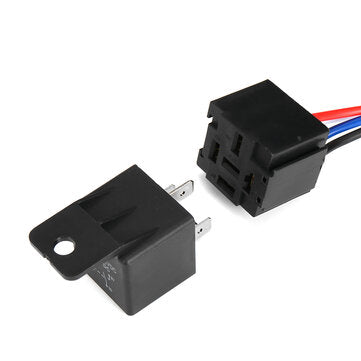 12V Car Universal Fog Light Wiring Kit Round Switch With Red LED Lamp