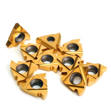 Drillpro 10pcs 16ER AG60 Carbide Threading Inserts for SER1212H16 Turning Tool