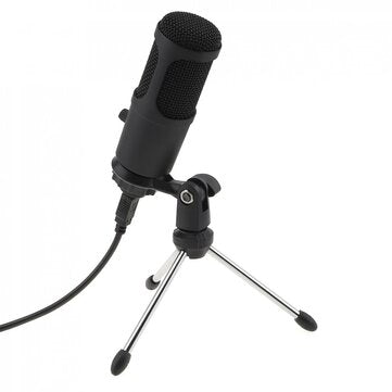 Bakeey A6 Metal USB Condenser Microphone Recording for Laptop Computer Windows Ca... (COLOR.: BLACK)