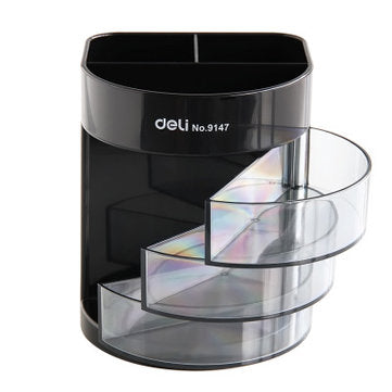 Deli 9147 Multifunctional Pen Holder Office Business Plastic Deli Pen Holder Creative Fashion Receiv