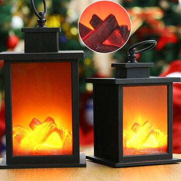 LED Fireplace Lantern Flameless Light Fire Effect Vintage Battery Power Lamp HOT (TYPE: A)