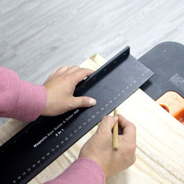 Manual DIY Steel Ruler Aluminium Alloy Multifunctional Guide Cutting Ruler Protective Anti Slide Rul