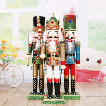Wooden Nutcracker Doll Soldier Vintage Handcraft Decoration Christmas Gifts (COLOR: BLUE)