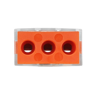 10Pcs 3 Pins Flame Retardant Fast Spring Terminal Block Electric Cable Wire Connector
