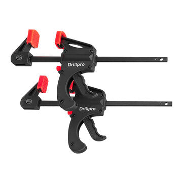 DrillPro 2 Pack 4 Inch Mini Nylon Fast F Clip Tool One Handed Quick Grip Bar Clamp Wood Fast Woodwor