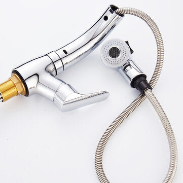 Zinc Alloy Pull Out Faucet Mixer Taps 360Swivel Spout Spray Kitchen Bathroom Sink Basin Brass Fauc
