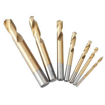 Drillpro 7pcs 3-12mm Spot Drill 120 Degree Titanium M42 Cobalt Chamfer Drill Location Center Bit Gui