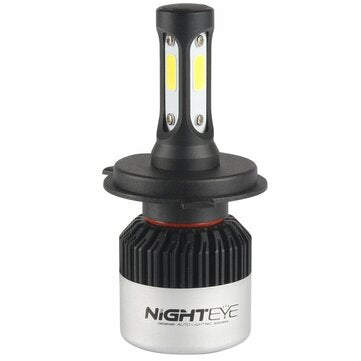 NightEye 2PCS S2 COB LED Car Headlights Bulbs Fog Light H4 72W 9000LM 6500K White
