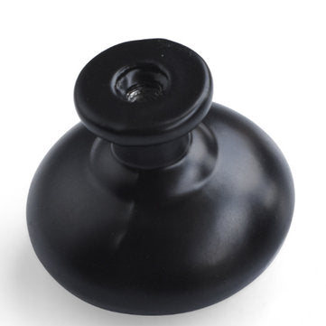 Zinc Alloy Black Solid Round Handle Furniture Handle Cabinet Drawer Wardrobe Pull Single Hole Simple