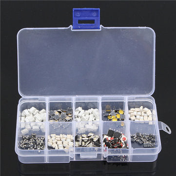 Excellway PB01 250Pcs 10 Types Tactile Push Button Touch Switch Remote Keys