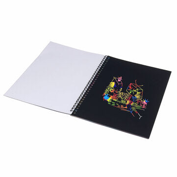 DIY Doodling Drawing Notebook Magic Scratch Painting Notebook Hand-painted for Kids Children Educati