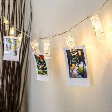 1/2/3M 10/20LED Photo Clip String Light Photo Clips Waterproof for Christmas Wedding... (LENGTH: 1M)