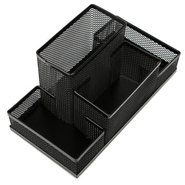 Black Mesh Style Pen Pencil Ruler Holder Desk Office Storage Box Stationery Container Box Office Sch