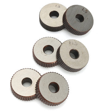 7pcs Knurling Knurler Tool 0.5/1/2mm Pitch Single Wheel Straight Wheel Linear Knurl Set