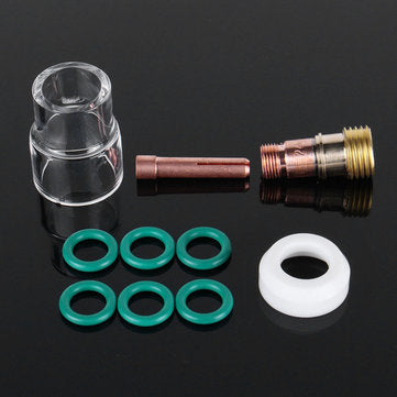 10Pcs TIG Welding Torch Stubby Gas Lens #12 Pyrex Cup Kit for WP-17/18/26 2/32inch