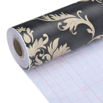 Vintage Texture Wall Paper Gold 3D Damask Pattern Print Wall Roll PVC Decorations