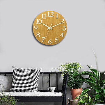 Wall Clock Glow In The Dark Silent Quartz Indoor Living Room Bedroom Luminous