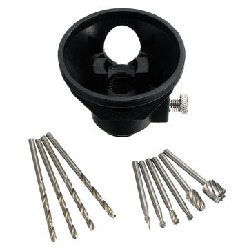 Drillpro Drill Carving Locator 4pcs 3mm Twist Drills and 6pcs Wood Milling Burrs For Rotary Tools