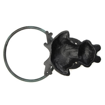 Rustic Industrial Tap Rings Rack Wrought Iron Vintage Round Hanging Black Metal Towel Holder Bathroo