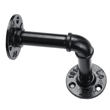 Pipe Shelf Brackets Wall Mounted Metal Pipe Brackets Industrial Black Shelf Vintage for Wall Mounted