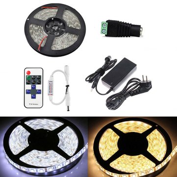 5M SMD5050 Waterproof 11 Keys Remote Control 300LEDs Strip Light+5A Adapter K... (COLOR.: PUREWHITE)