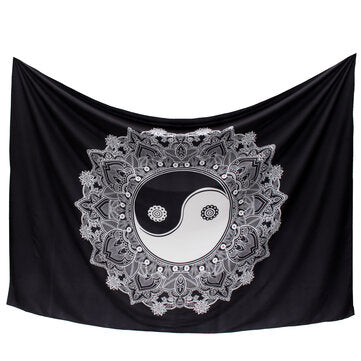 YingYang Mandala Tapestry Wall Hanging Indian Hippie Tapestry Mulit-functional Picnic Mat Bath Cloth