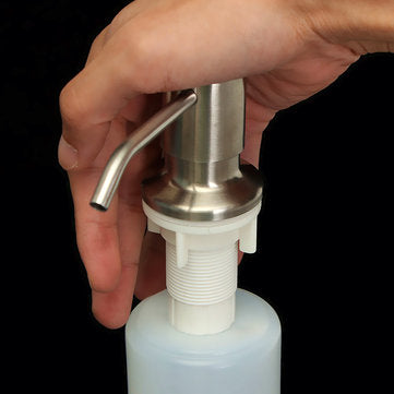 350ML Kitchen Bathroom Sink Liquid Soap Dispenser Cleanser Essence Hand Sanitizer Brushed Nickel Hea