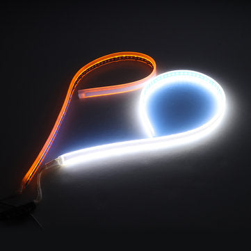 Switchback 60cm Car LED Strip Light DRL with Turn Signal White/Red/Blue Ye... (COLOR.: WHITE&YELLOW)
