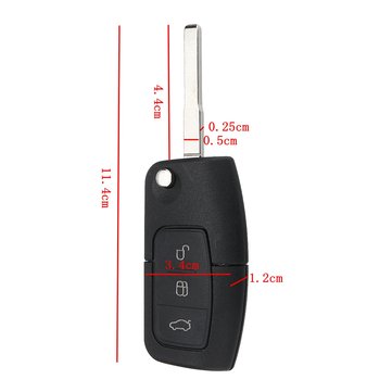 Remote Key Case 3 Buttons Fob Cover Shell with Battery for Ford Focus Mondeo C-Max S-Max Kuga Galaxy