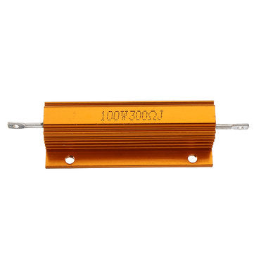 RX24 100W 300R 300RJ Metal Aluminum Case High Power Resistor Golden Metal Shell Case Heatsink Resist